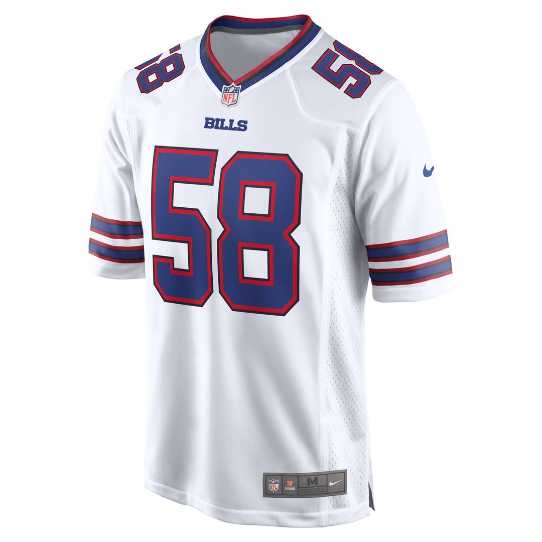 Buffalo Bills Matt Milano Nike White Away Game Player Jersey product image 2, provided for visual reference and product