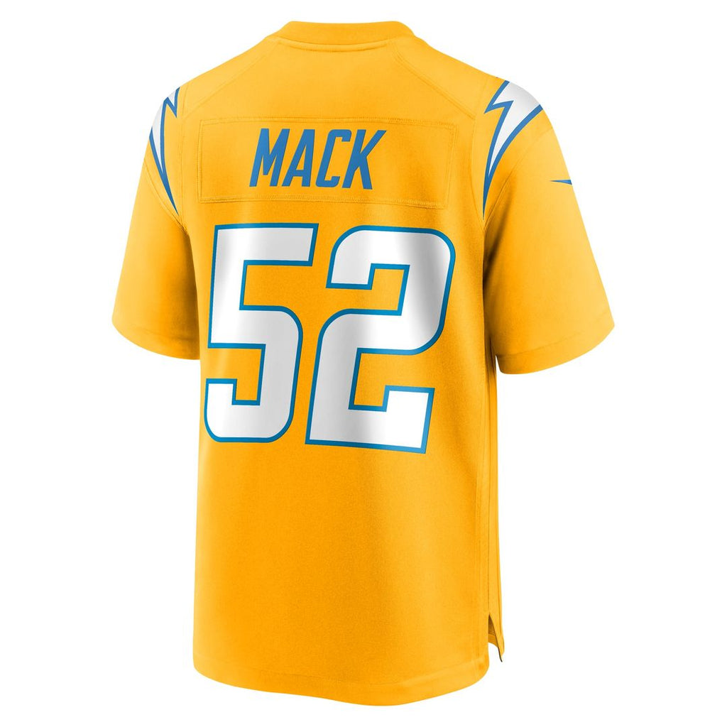 Los Angeles Chargers Khalil Mack Nike Gold Alternate Charger Power Game Player Jersey product image 6, provided for visual