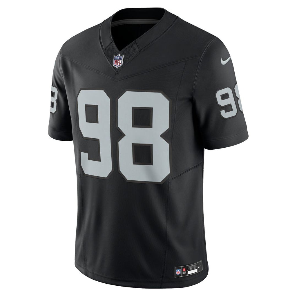 Las Vegas Raiders Maxx Crosby Nike Black Vapor F.U.S.E. Limited Jersey product image 2, provided for visual reference and