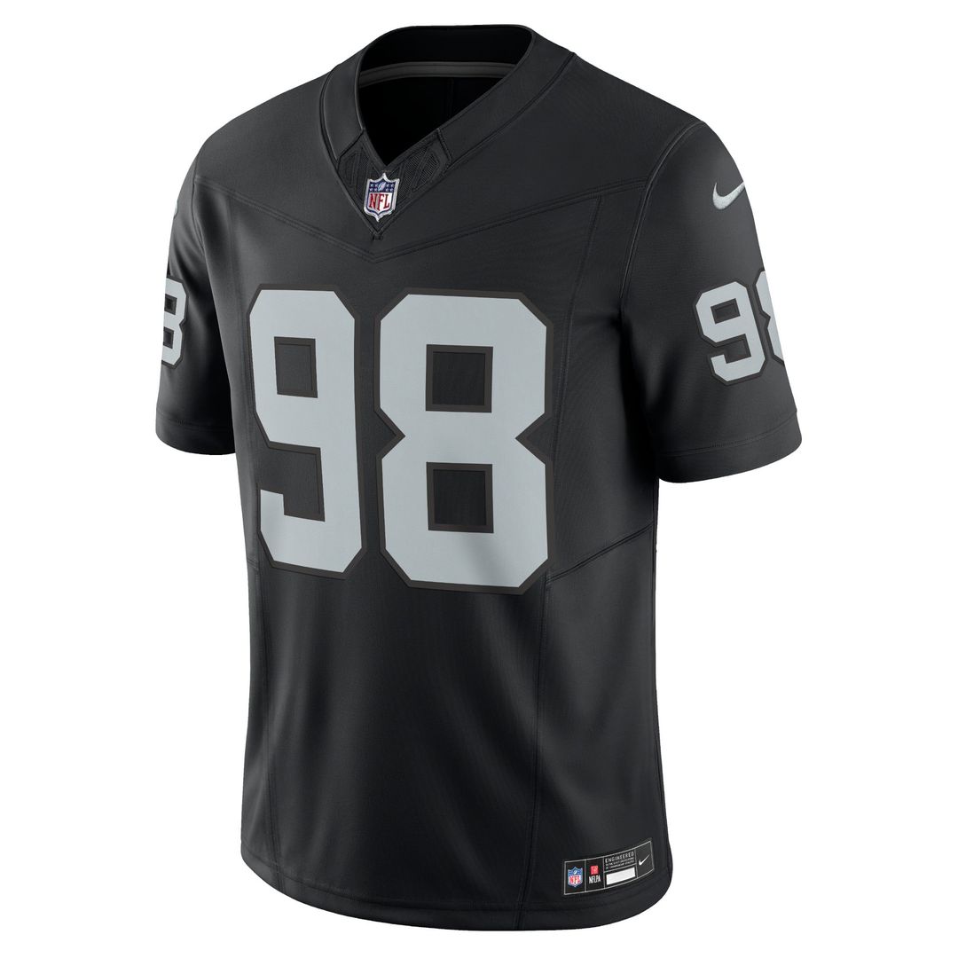 Las Vegas Raiders Maxx Crosby Nike Black Vapor F.U.S.E. Limited Jersey product image 2, provided for visual reference and