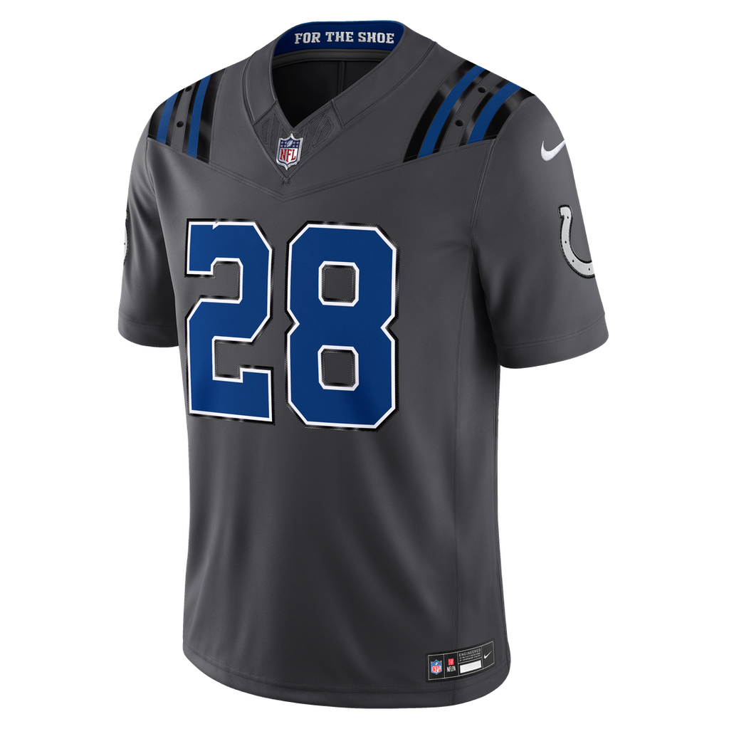Indianapolis Colts Jonathan Taylor Nike Anthracite 2026 Rivalries Collection Stitched Limited Jersey product image 2,