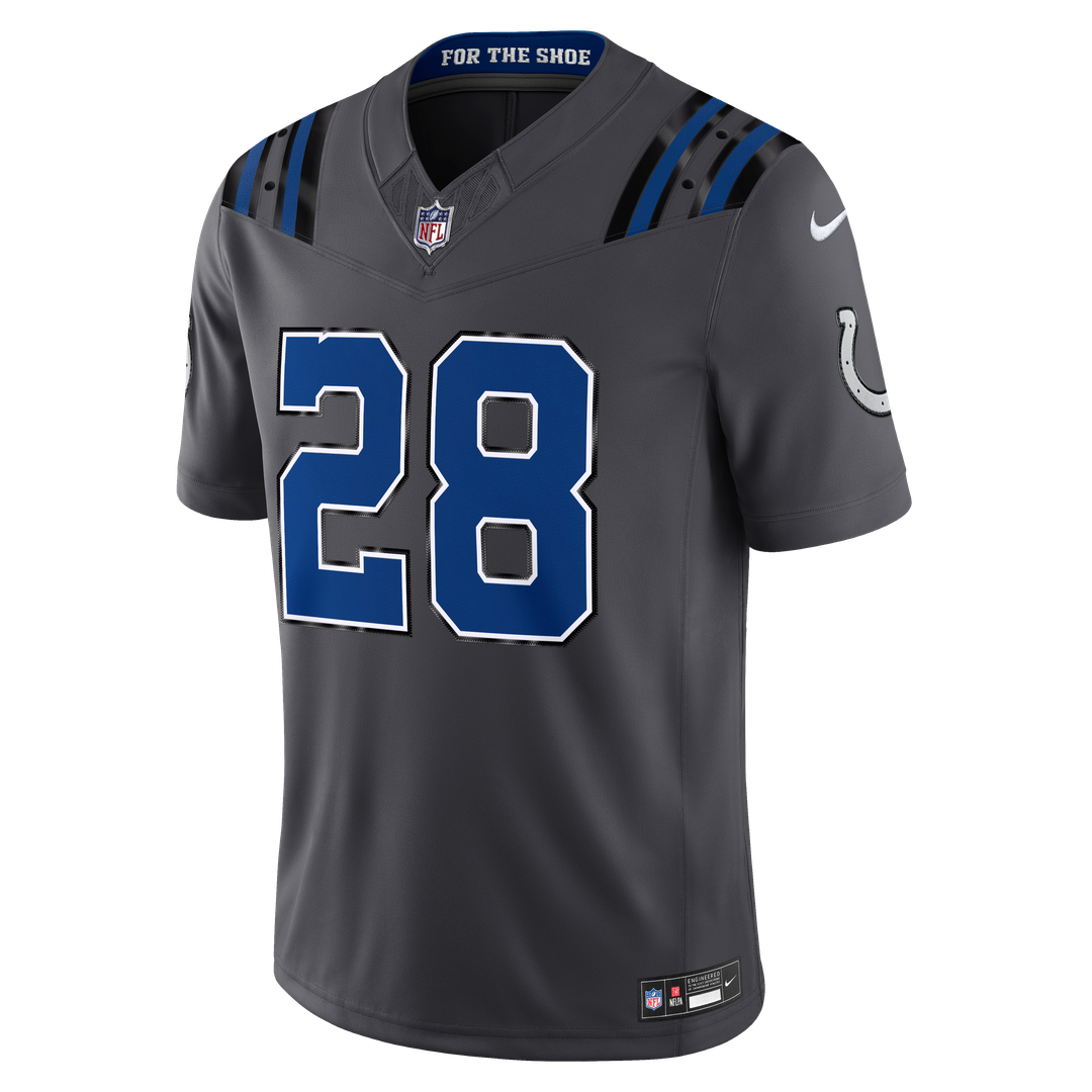 Indianapolis Colts Jonathan Taylor Nike Anthracite 2026 Rivalries Collection Stitched Limited Jersey product image 2,