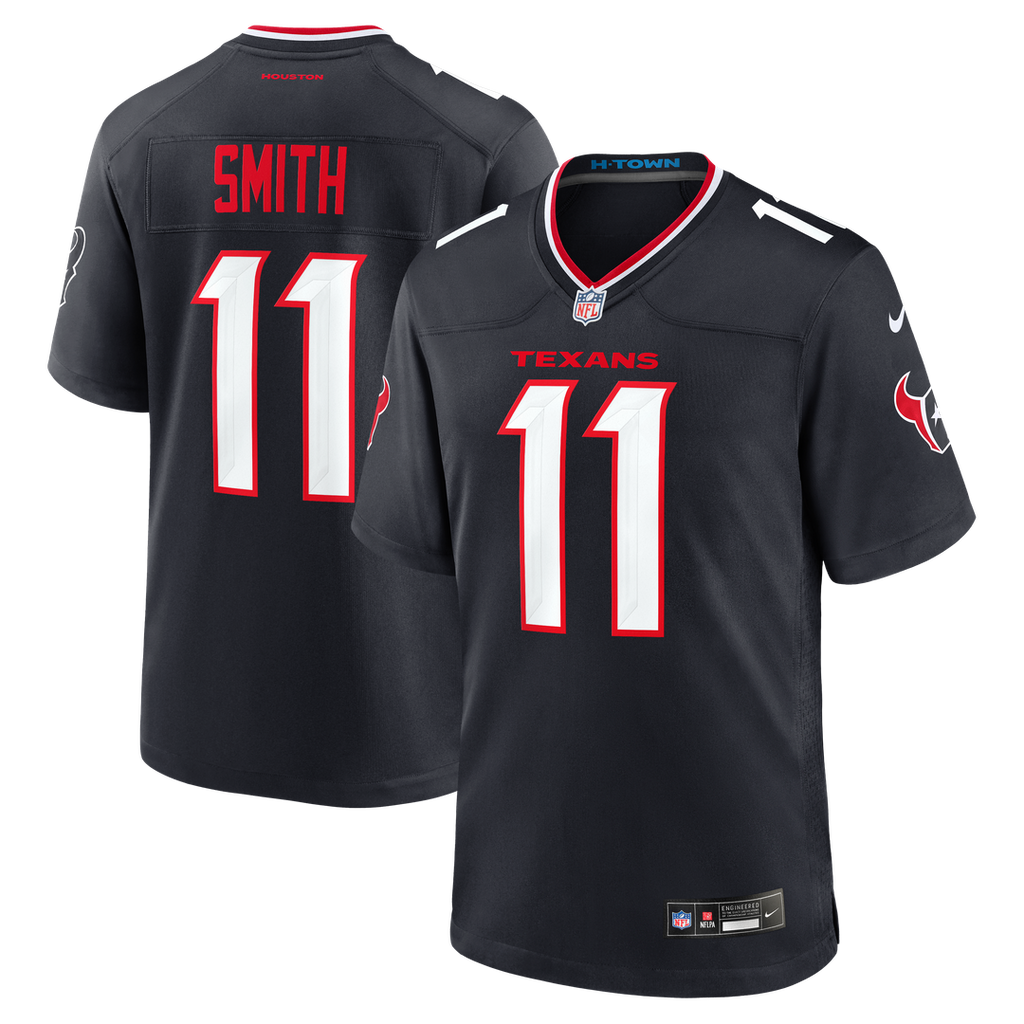 Houston Texans Tremon Smith Nike Navy Team Game Jersey product image 1, provided for visual reference and product detail