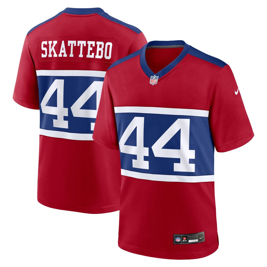 New York Giants Cam Skattebo Nike Red Alternate Century Red Game Jersey product image 1, provided for visual reference and