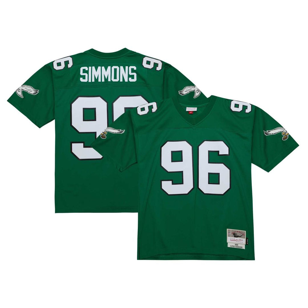 Philadelphia Eagles Clyde Simmons Mitchell & Ness Kelly Green Legacy Replica Jersey product image 1, provided for visual