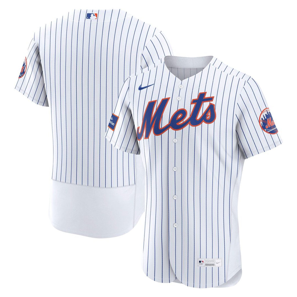 New York Mets Nike White Home Sponsor Patch Authentic Jersey product image 1, provided for visual reference and product