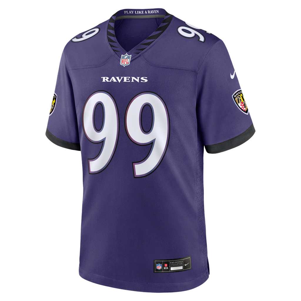 Baltimore Ravens Rayshaun Benny Nike Purple Team Game Jersey product image 2, provided for visual reference and product