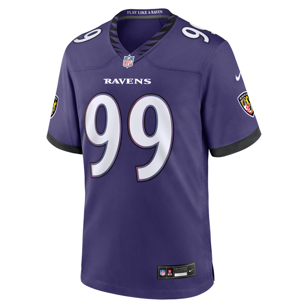 Baltimore Ravens Rayshaun Benny Nike Purple Team Game Jersey product image 2, provided for visual reference and product