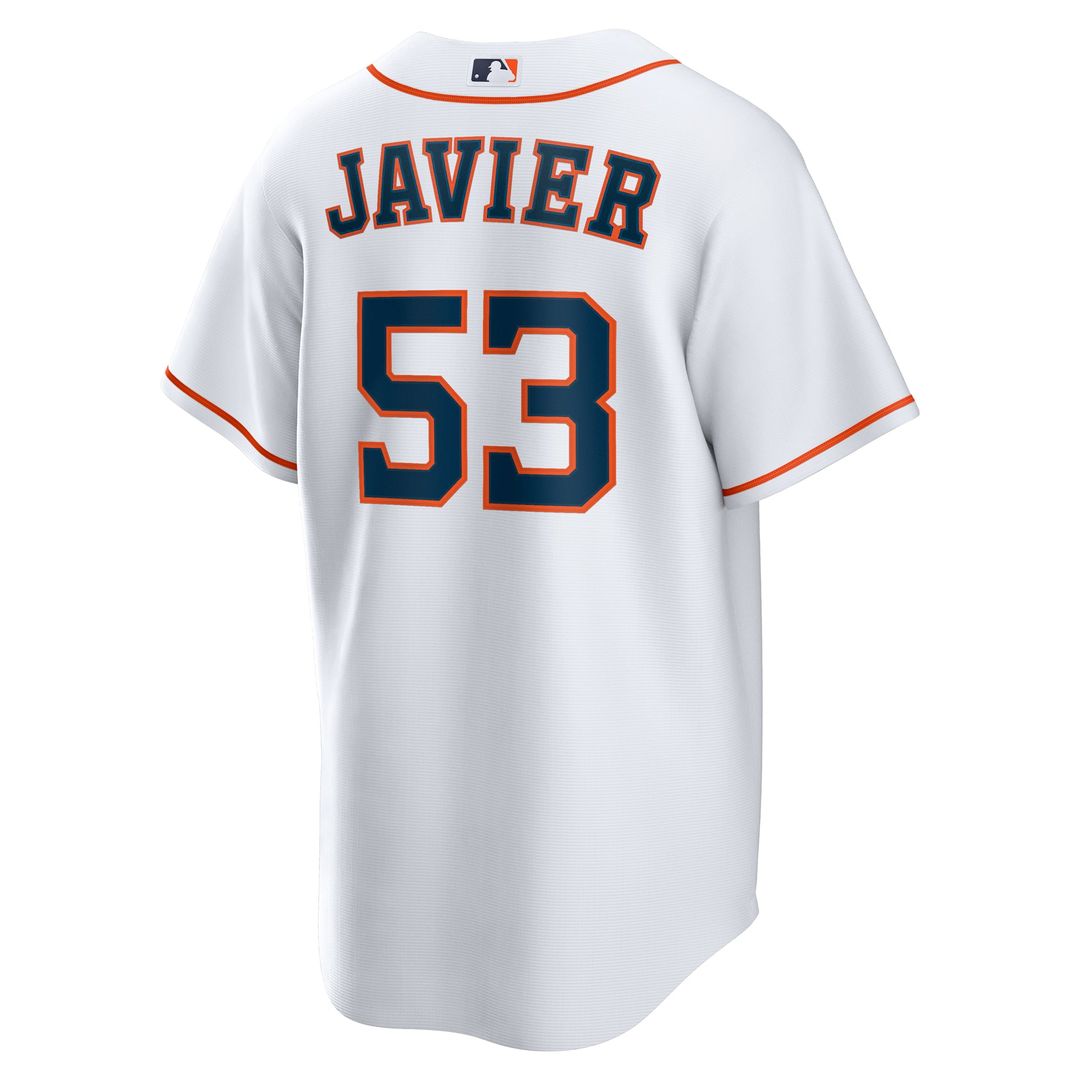Houston Astros Cristian Javier Nike White Home Replica Jersey product image 3, provided for visual reference and product