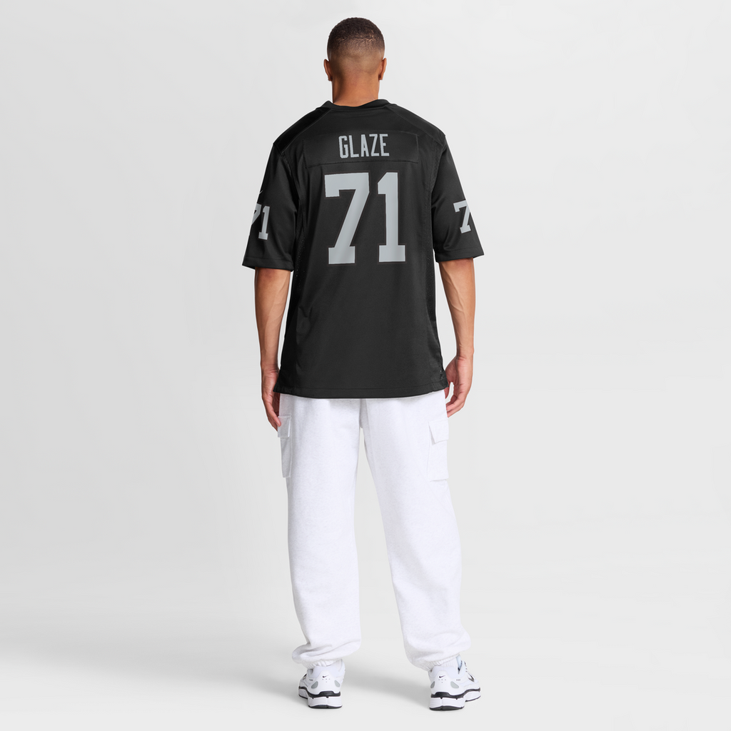 Las Vegas Raiders DJ Glaze Nike Black Team Game Jersey product image 8, provided for visual reference and product detail