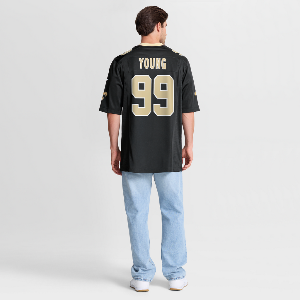 New Orleans Saints Chase Young Nike Black Game Jersey product image 8, provided for visual reference and product detail