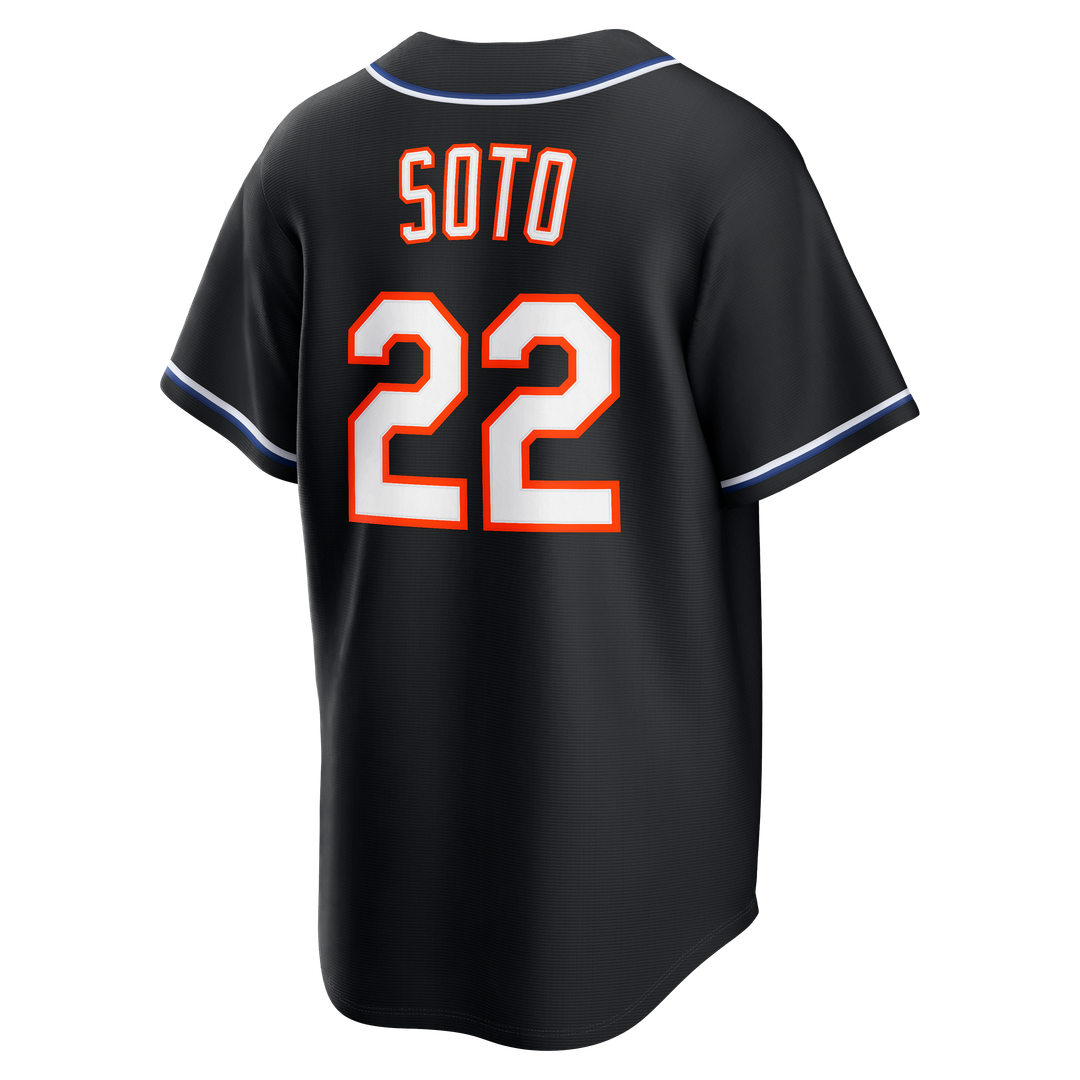 New York Mets Juan Soto Nike Fashion Replica Black Out Jersey product image 7, provided for visual reference and product
