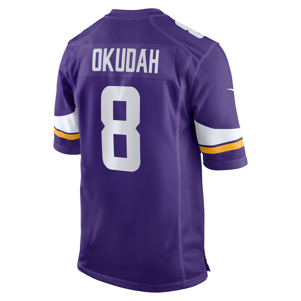 Minnesota Vikings Jeff Okudah Nike Purple Team Game Jersey product image 3, provided for visual reference and product detail