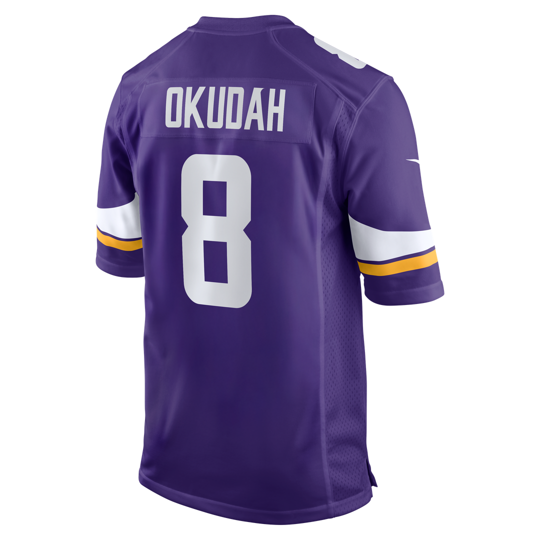 Minnesota Vikings Jeff Okudah Nike Purple Team Game Jersey product image 3, provided for visual reference and product detail