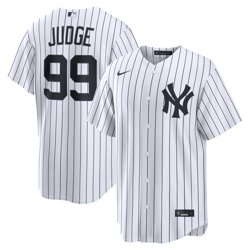 New York Yankees Aaron Judge Nike White Home Replica Jersey product image 1, provided for visual reference and product