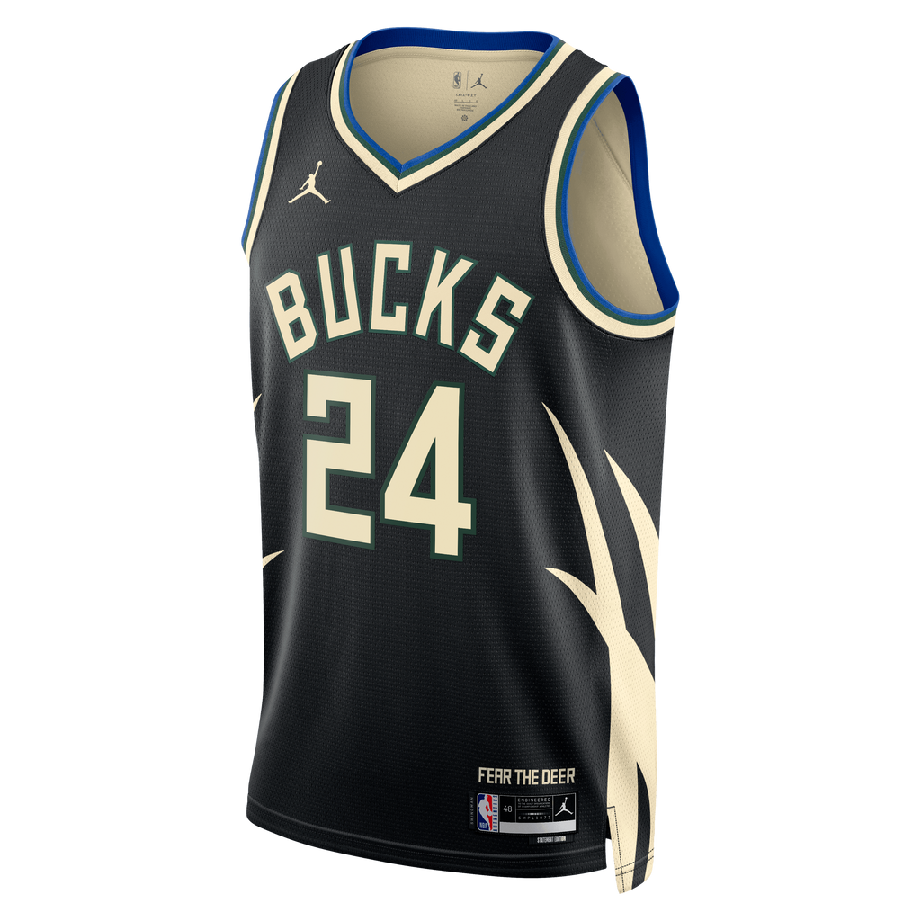Milwaukee Bucks Jordan Brand Statement Edition Swingman Jersey - Hunter Green - Jaime Jaquez Jr. - Unisex product image 3,