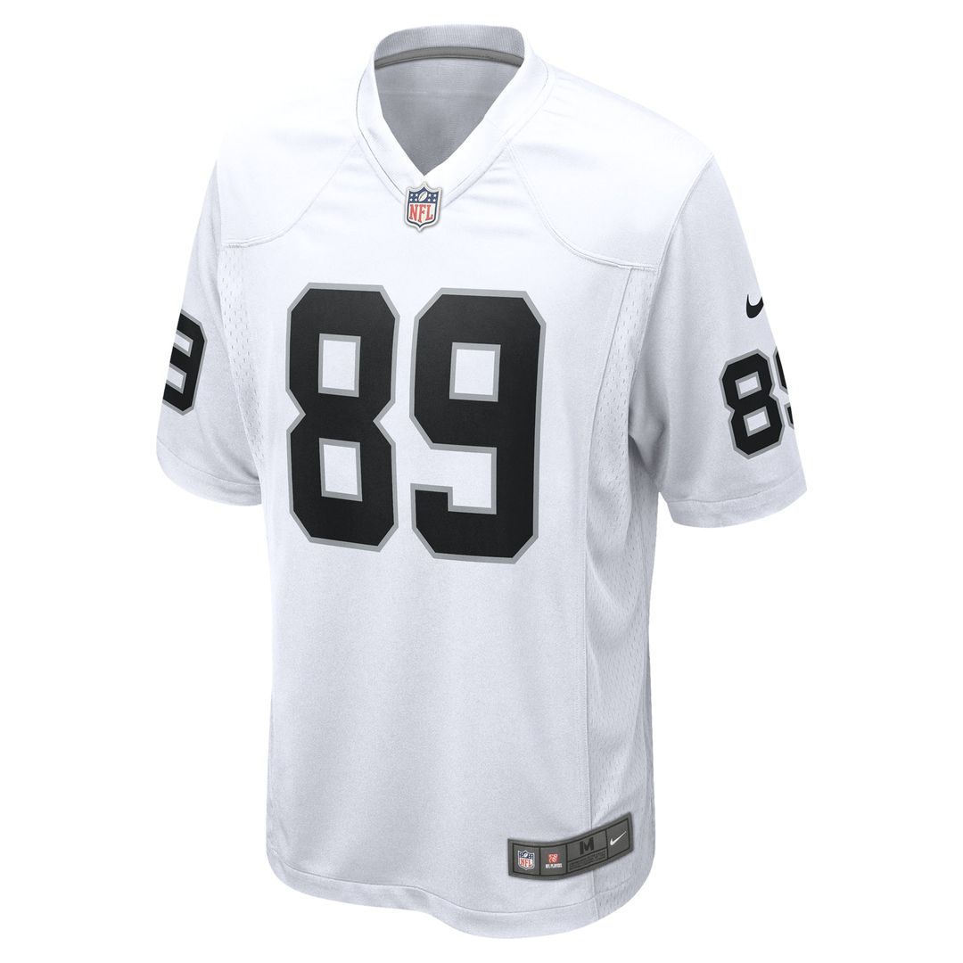Las Vegas Raiders Brock Bowers Nike White Game Jersey product image 5, provided for visual reference and product detail