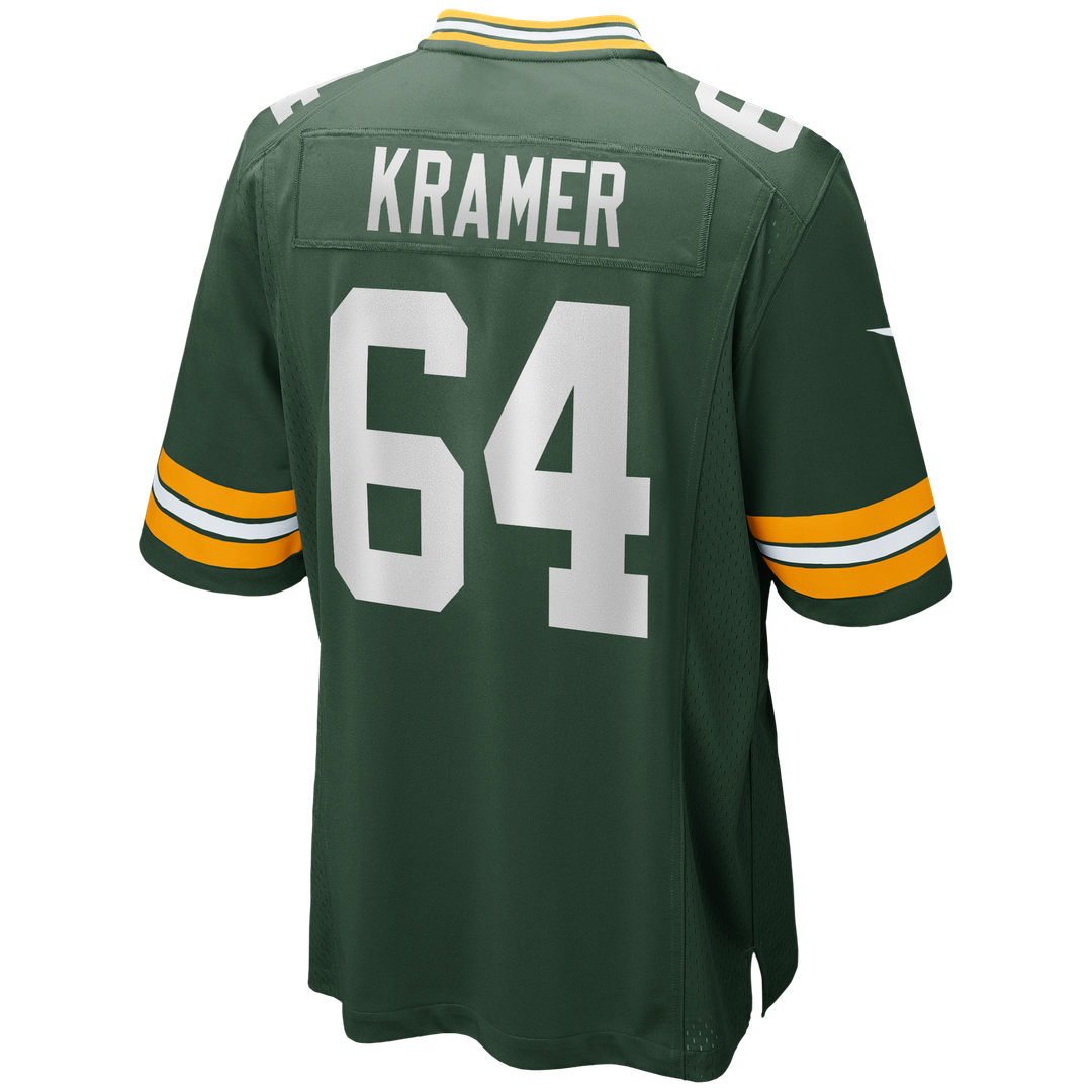 Green Bay Packers Jerry Kramer Nike Green Game Retired Player Jersey product image 3, provided for visual reference and