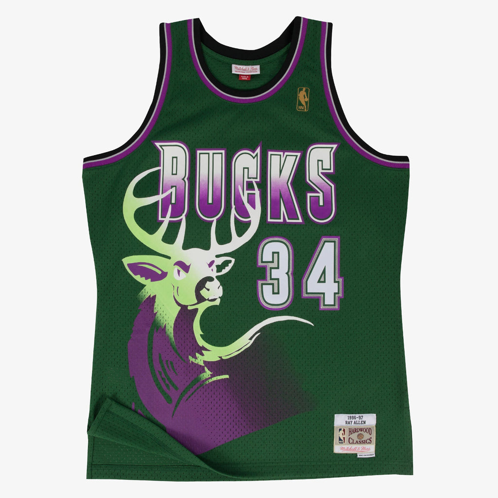 Milwaukee Bucks Mitchell & Ness Swingman Jersey Alternate Ray Allen 1996-97 product image 2, provided for visual reference