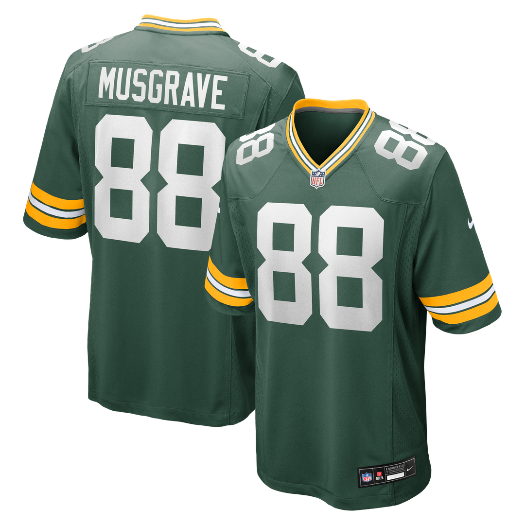 Green Bay Packers Luke Musgrave Nike Green Game Jersey product image 1, provided for visual reference and product detail