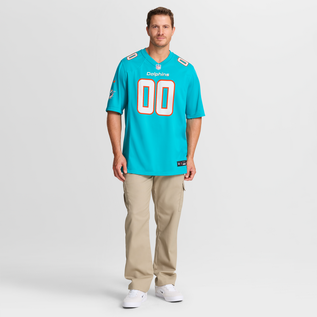 Miami Dolphins Nike Aqua Custom Game Jersey product image 7, provided for visual reference and product detail review