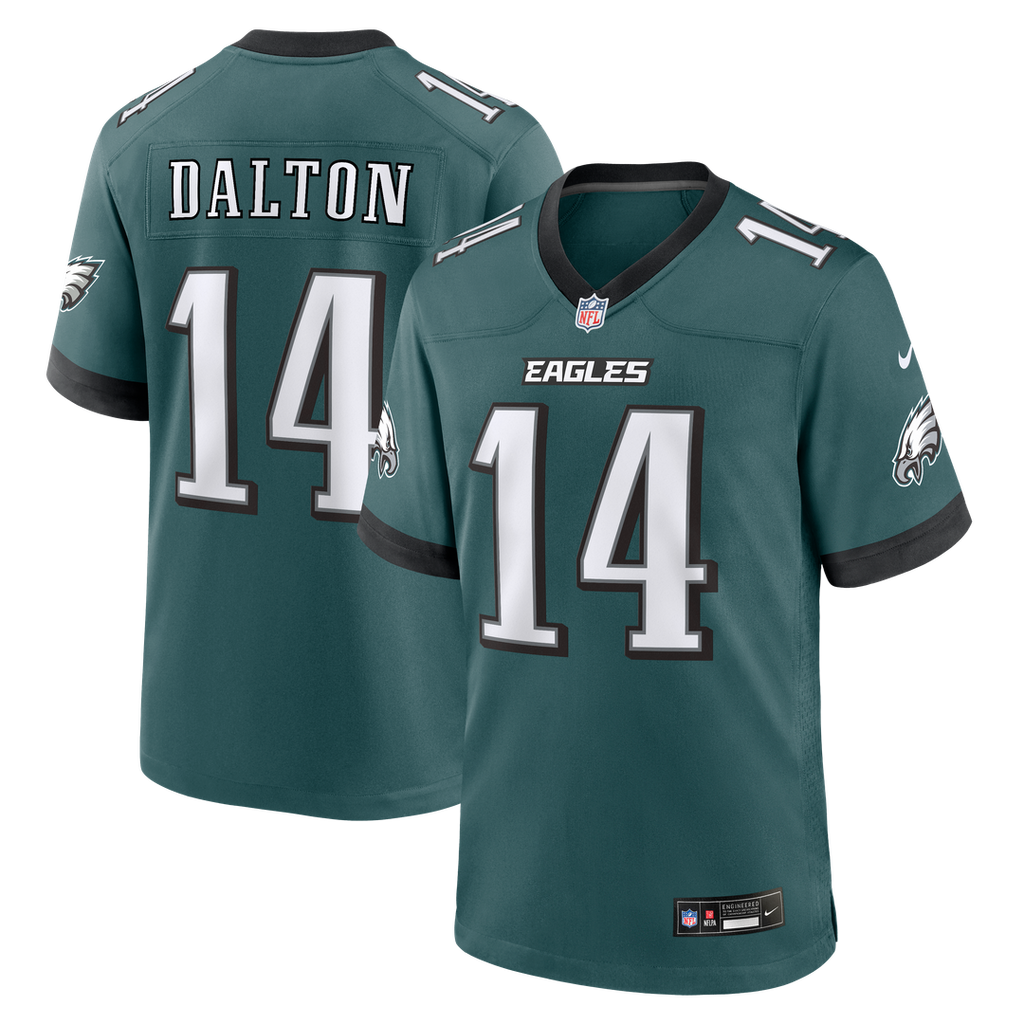 Philadelphia Eagles Andy Dalton Nike Midnight Green Team Game Jersey product image 1, provided for visual reference and