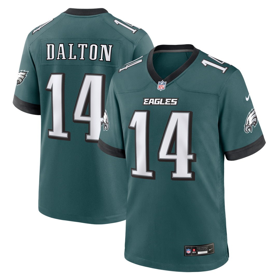 Philadelphia Eagles Andy Dalton Nike Midnight Green Team Game Jersey product image 1, provided for visual reference and