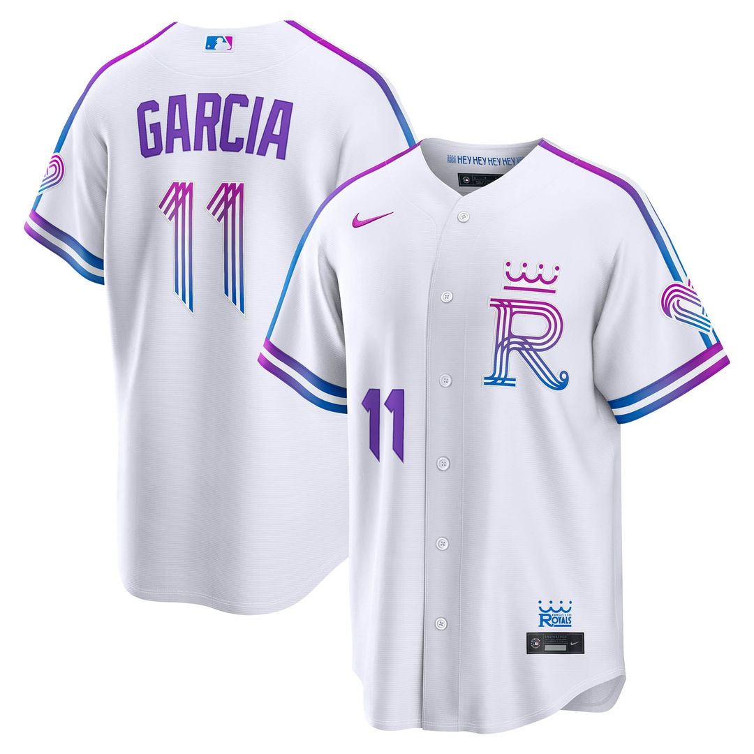 Kansas City Royals Maikel Garcia Nike White 2026 City Connect Stadium Jersey product image 1, provided for visual reference
