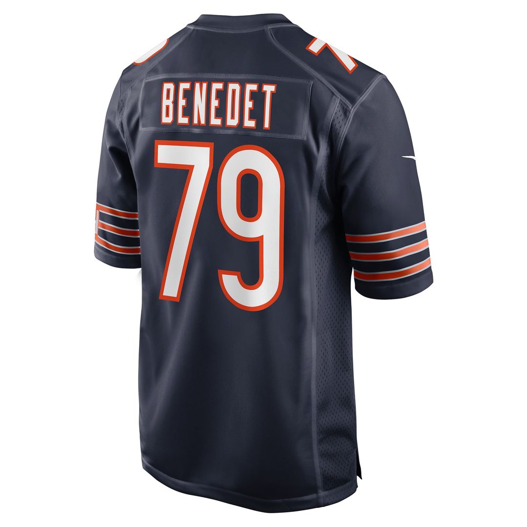 Chicago Bears Theo Benedet Nike Navy Team Game Jersey product image 3, provided for visual reference and product detail