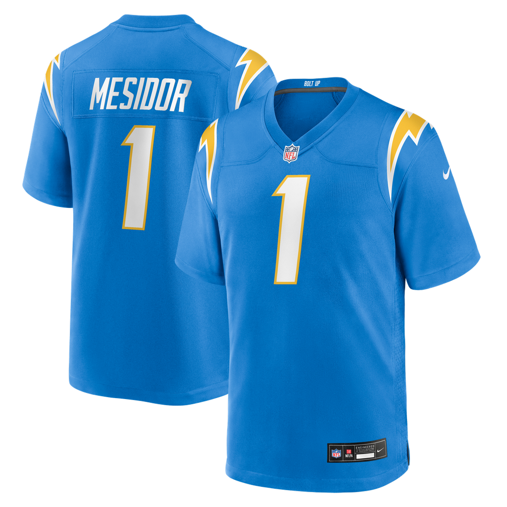 Los Angeles Chargers Akheem Mesidor Nike Powder Blue Team Game Jersey product image 1, provided for visual reference and