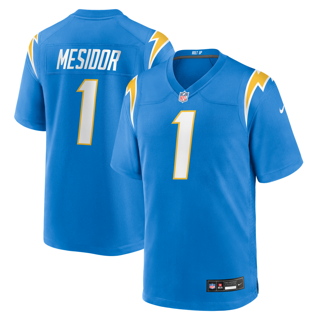 Los Angeles Chargers Akheem Mesidor Nike Powder Blue Team Game Jersey product image 1, provided for visual reference and