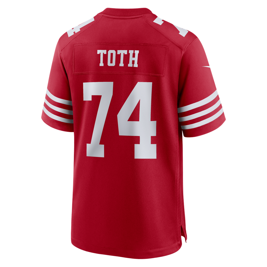 San Francisco 49ers Brett Toth Nike Scarlet Team Game Jersey product image 3, provided for visual reference and product