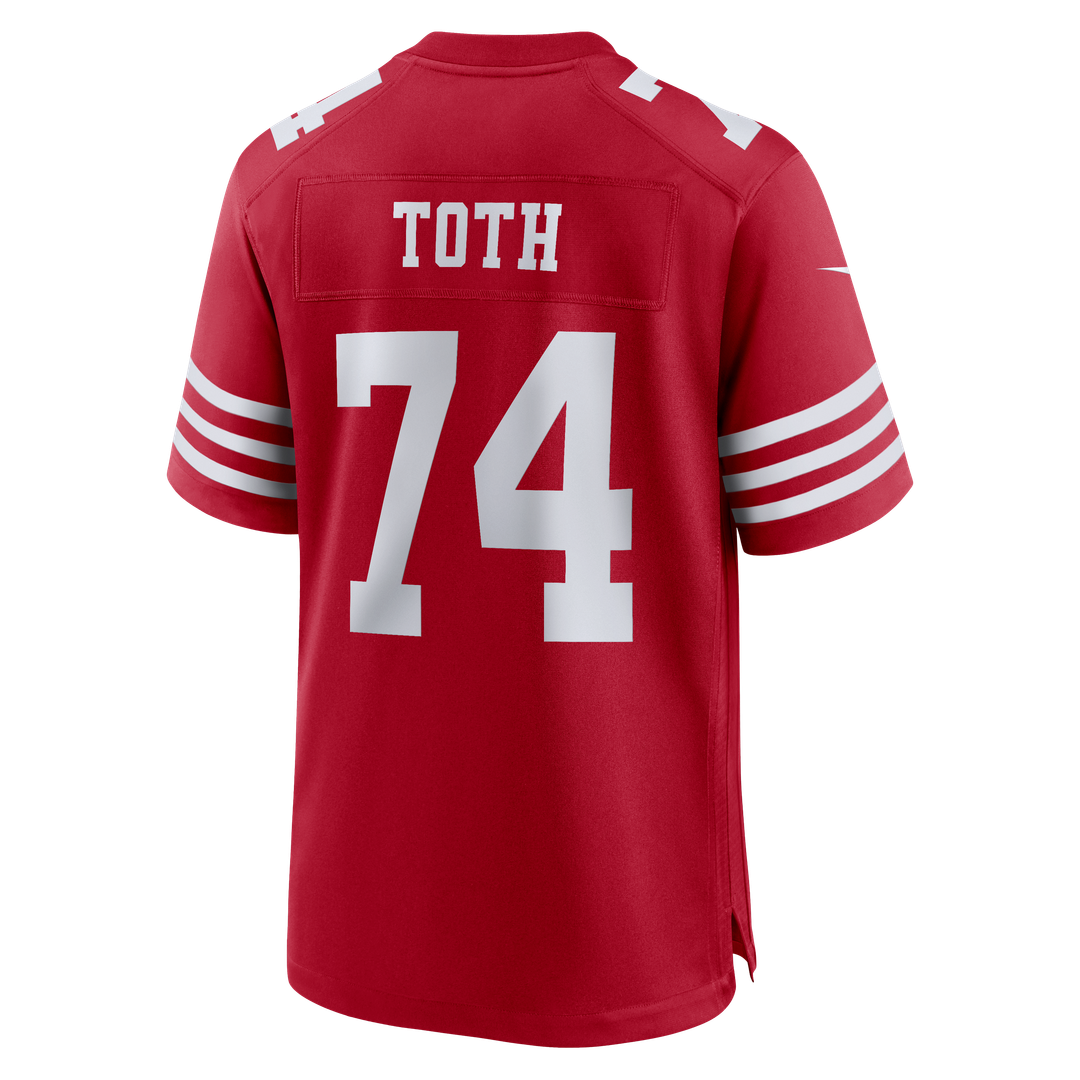 San Francisco 49ers Brett Toth Nike Scarlet Team Game Jersey product image 3, provided for visual reference and product