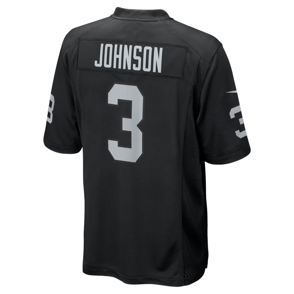 Las Vegas Raiders Taron Johnson Nike Black Team Game Jersey product image 5, provided for visual reference and product