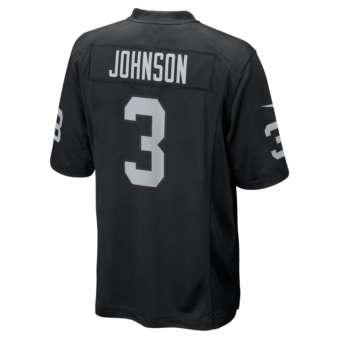 Las Vegas Raiders Taron Johnson Nike Black Team Game Jersey product image 5, provided for visual reference and product