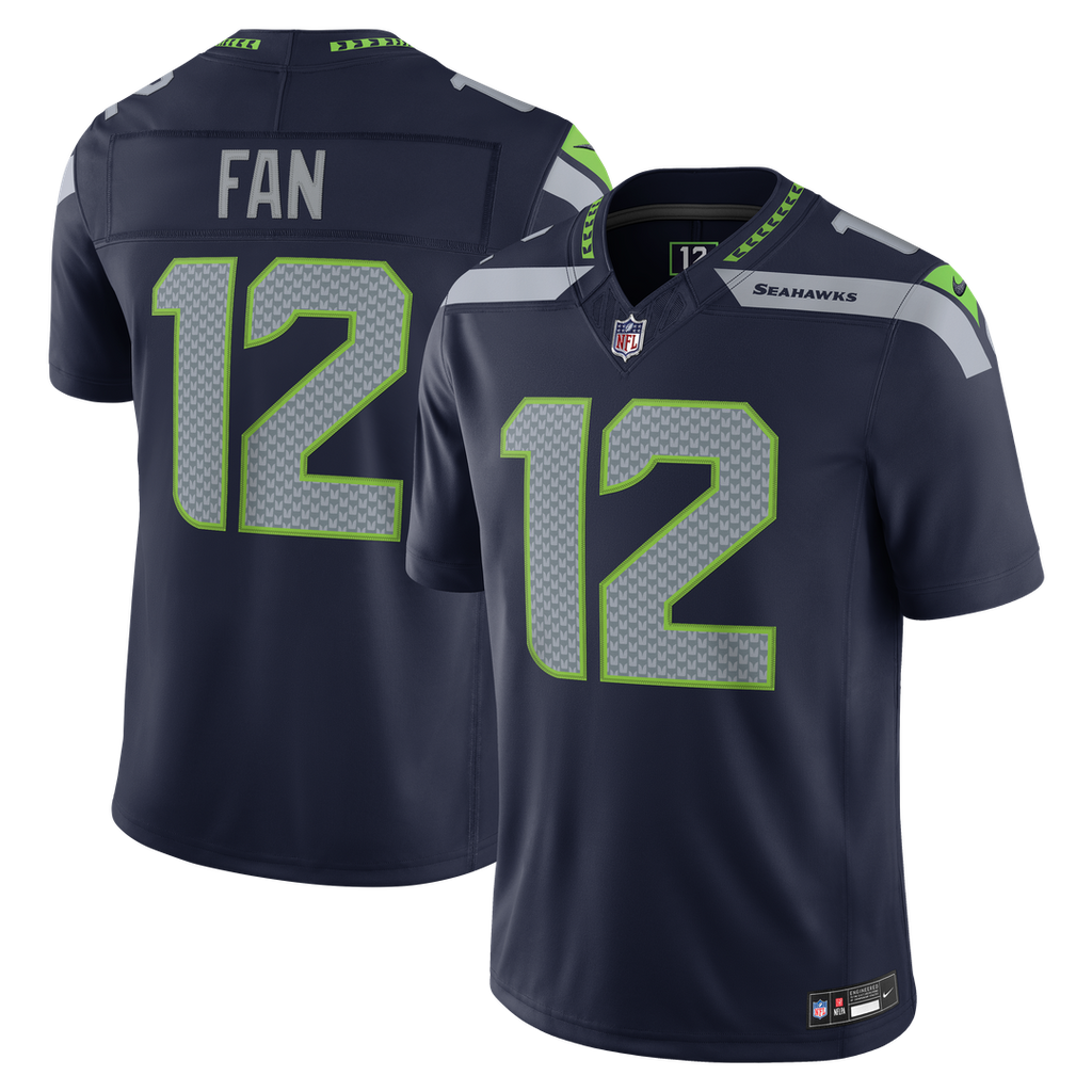 Seattle Seahawks 12s Nike Royal Alternate Vapor F.U.S.E. Stitched Limited Jersey product image 7, provided for visual