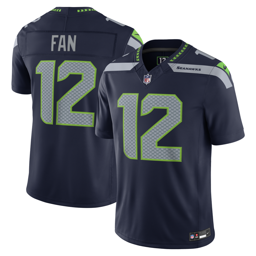 Seattle Seahawks 12s Nike Royal Alternate Vapor F.U.S.E. Stitched Limited Jersey product image 7, provided for visual
