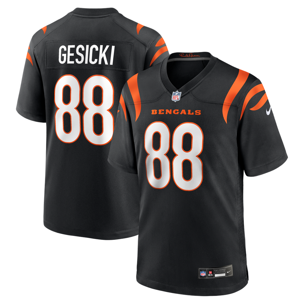 Cincinnati Bengals Mike Gesicki Nike Black Game Jersey product image 1, provided for visual reference and product detail