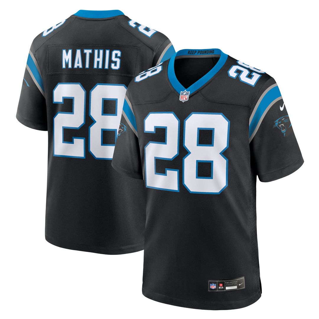 Carolina Panthers Damarri Mathis Nike Black Team Game Jersey product image 1, provided for visual reference and product