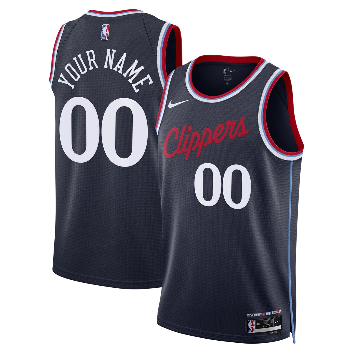 Los Angeles Clippers Nike Replica Icon Swingman Jersey - Custom - Unisex product image 1, provided for visual reference and