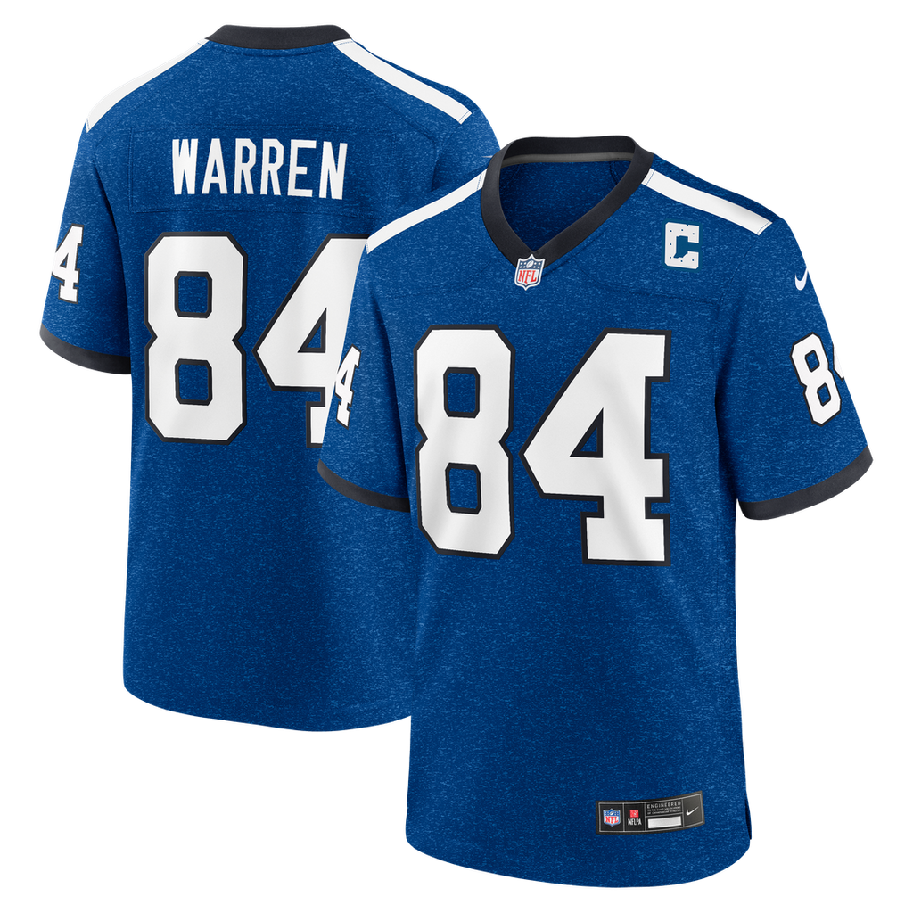 Indianapolis Colts Tyler Warren Nike Heather Royal Alternate 2 Indiana Nights Game Jersey product image 1, provided for