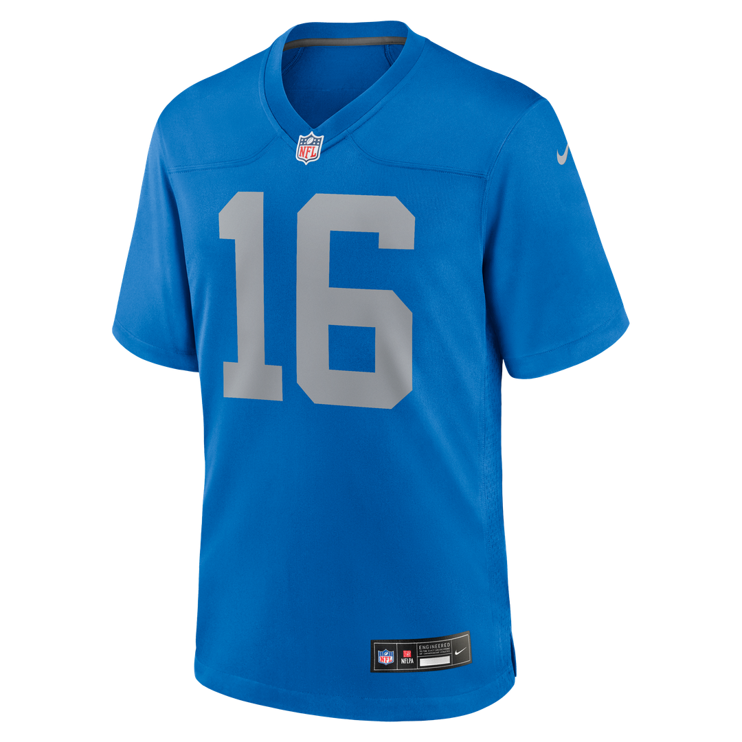 Detroit Lions Jared Goff Nike Blue Alternate Game Jersey product image 6, provided for visual reference and product detail