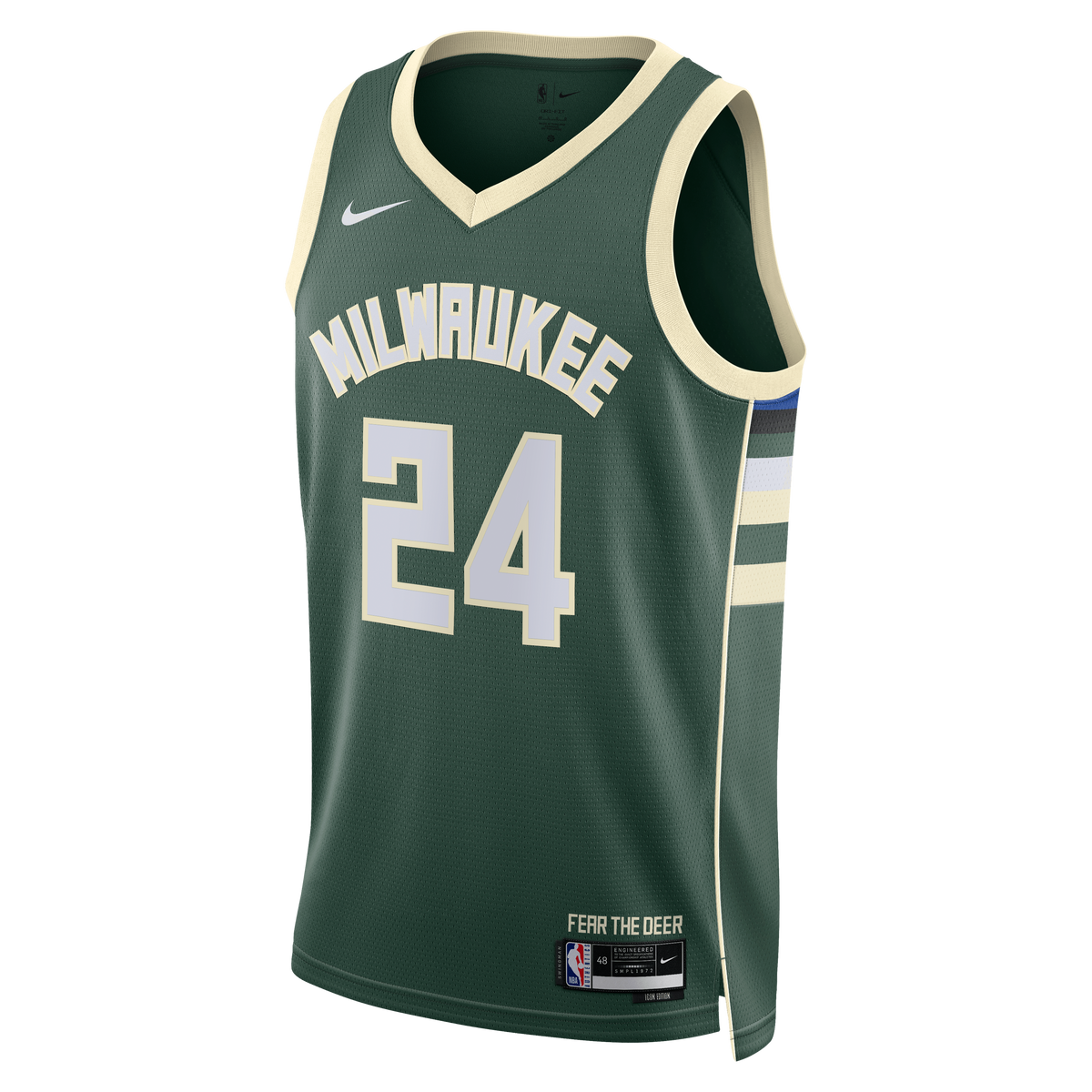 Milwaukee Bucks Nike Icon Edition Swingman Jersey - Hunter Green - Jaime Jaquez Jr. - Unisex product image 3, provided for