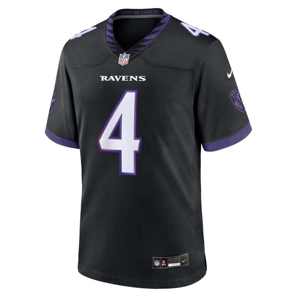 Baltimore Ravens Zay Flowers Nike Black Alternate Game Jersey product image 2, provided for visual reference and product