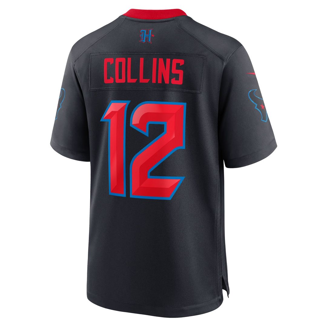 Houston Texans Nico Collins Nike Navy 2nd Alternate Game Jersey product image 3, provided for visual reference and product