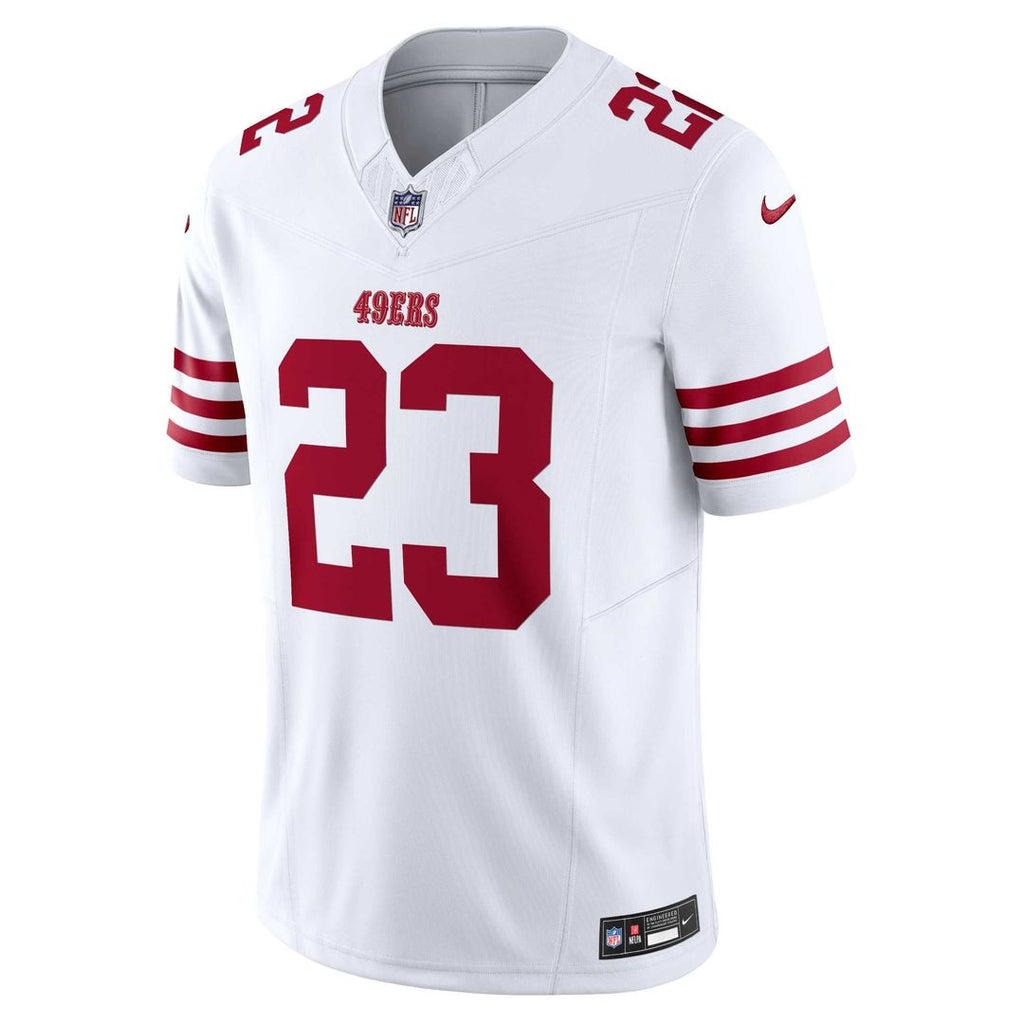 San Francisco 49ers Christian McCaffrey Nike White Vapor F.U.S.E. Limited Jersey product image 2, provided for visual