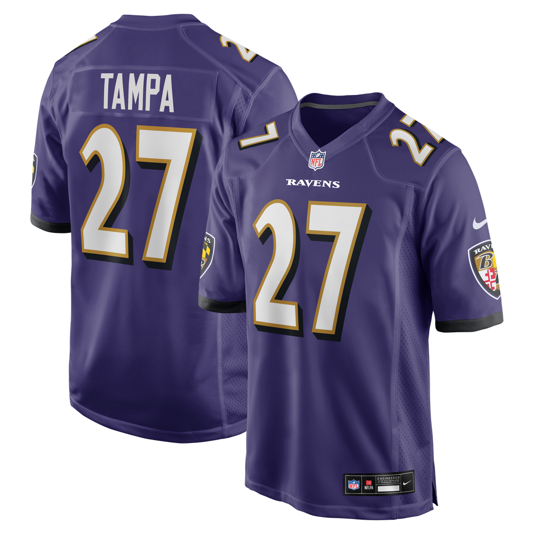 Baltimore Ravens T.J. Tampa Nike Purple Team Game Jersey product image 1, provided for visual reference and product detail
