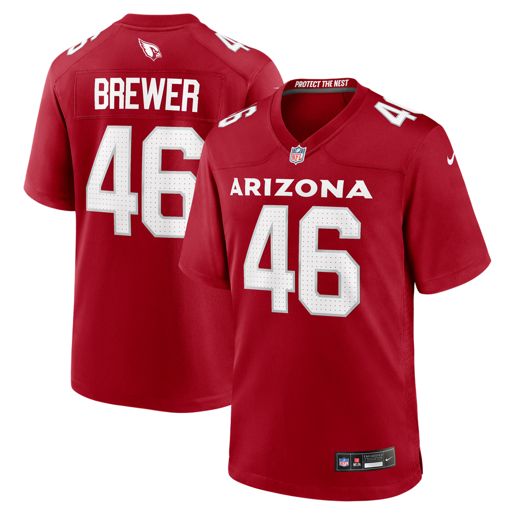 Arizona Cardinals Aaron Brewer Nike Cardinal Team Game Jersey product image 1, provided for visual reference and product