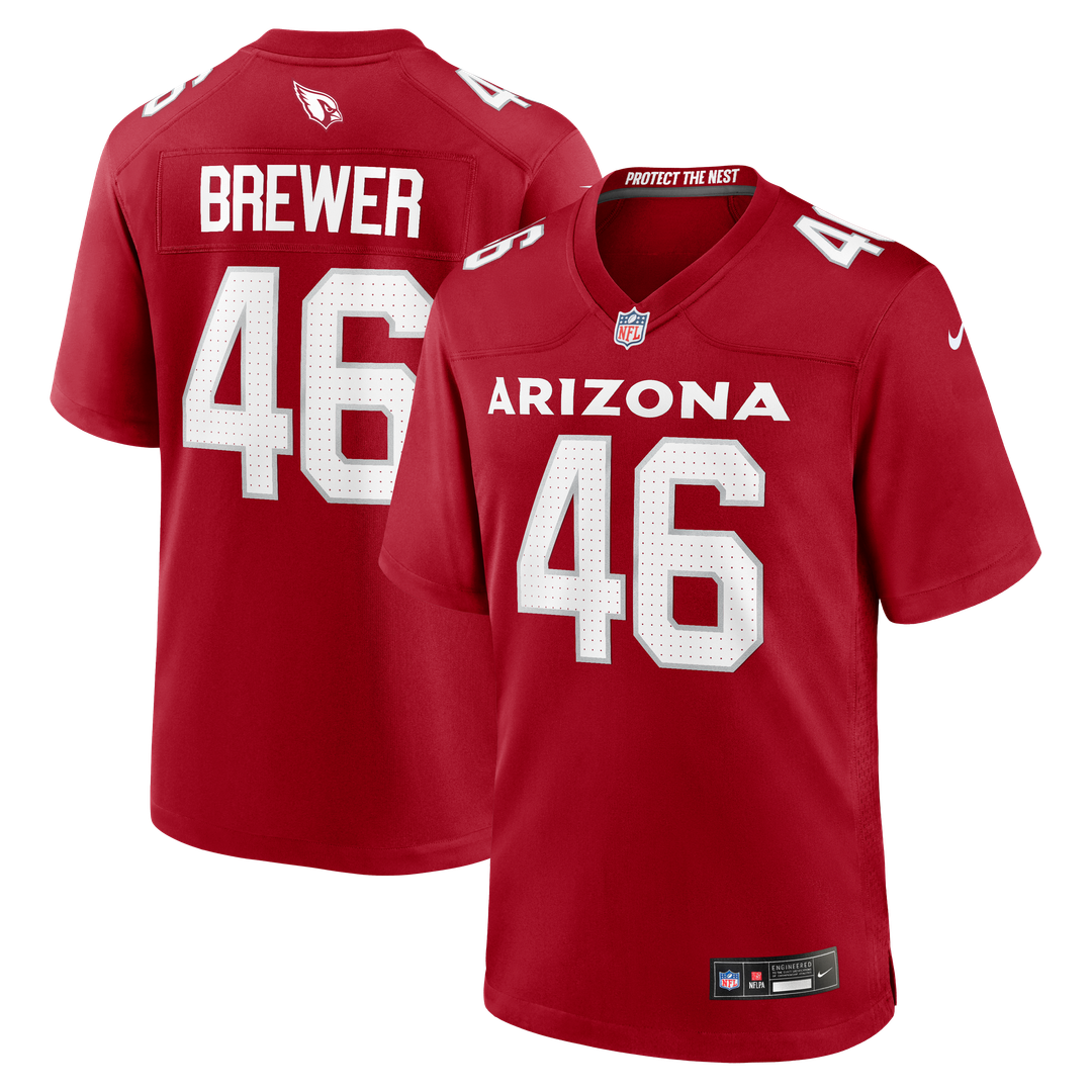 Arizona Cardinals Aaron Brewer Nike Cardinal Team Game Jersey product image 1, provided for visual reference and product