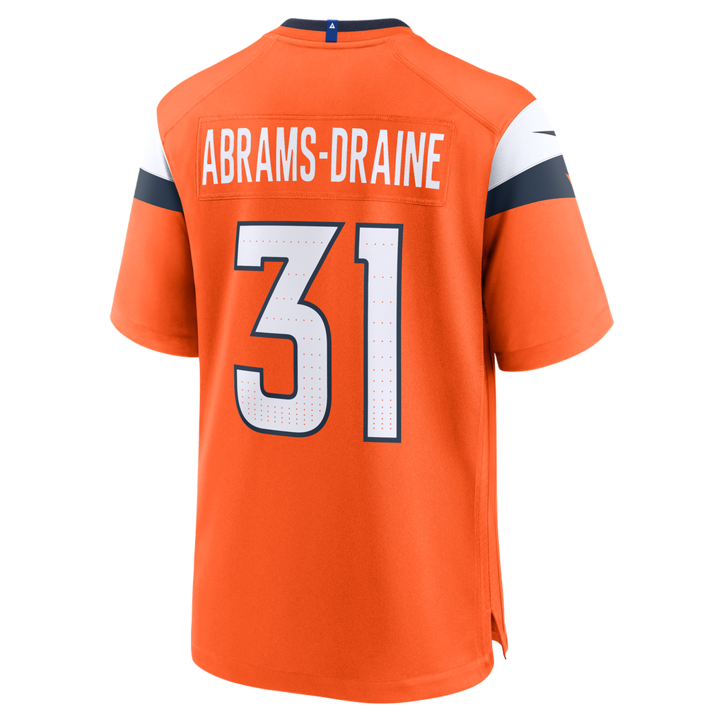 Denver Broncos Kris Abrams-Draine Nike Orange Team Game Jersey product image 3, provided for visual reference and product